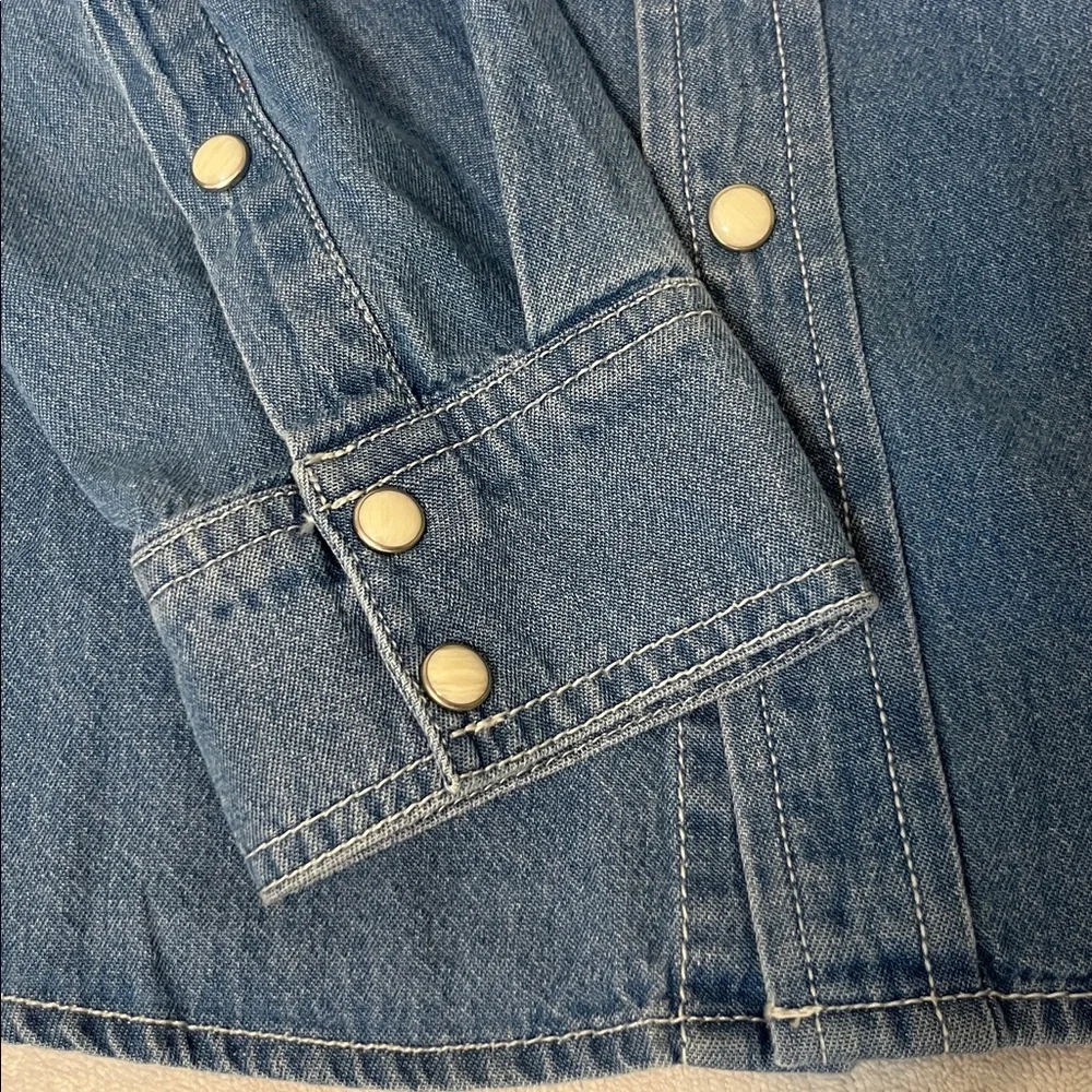 True Religion Chambray Logo Denim Shirt